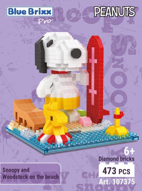 Snoopy und Woodstock am Strand (diamond blocks)