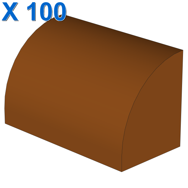 Curved Top, Brick, Modified 1 x 2 x 1 No Studs X 100