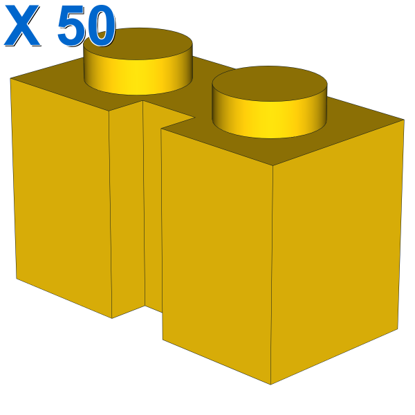 BRICK 1X2 W. GROOVE X 50