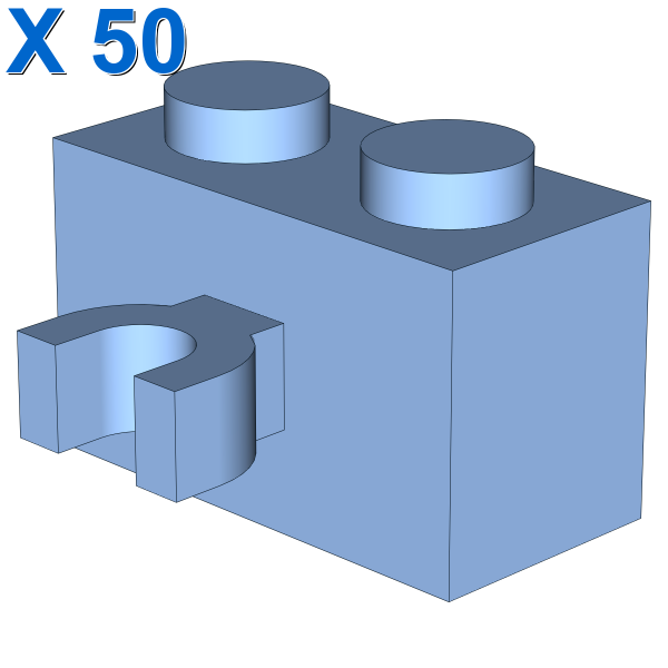 BRICK 1X2 W. HORIZONTAL HOLDER X 50