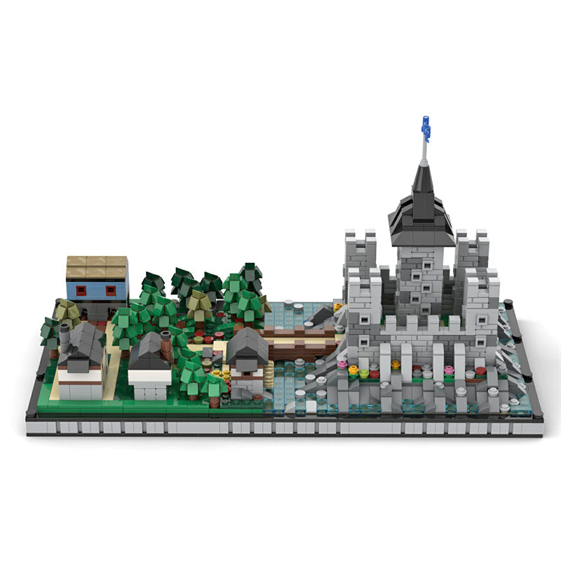 MOC Microscale Castle Village Diorama