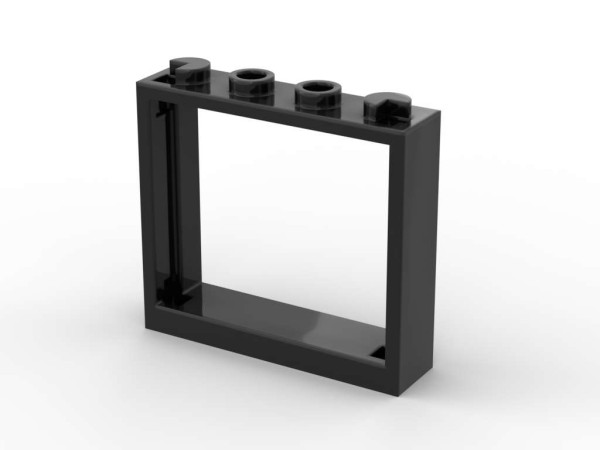 Window 1 x 4 x 3 Flat Front - BrickBag 25 Stk - black