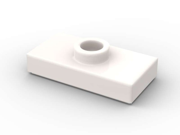 Jumper Plate 1x2 with Knob - BrickBag 100 Stk - white