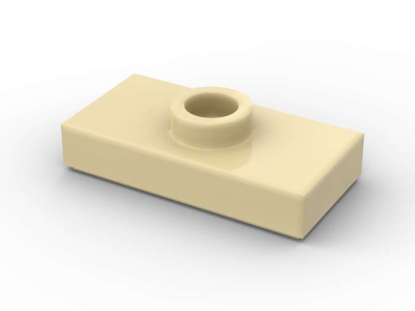 Jumper Plate 1x2 with Knob - BrickBag 100 Stk - tan