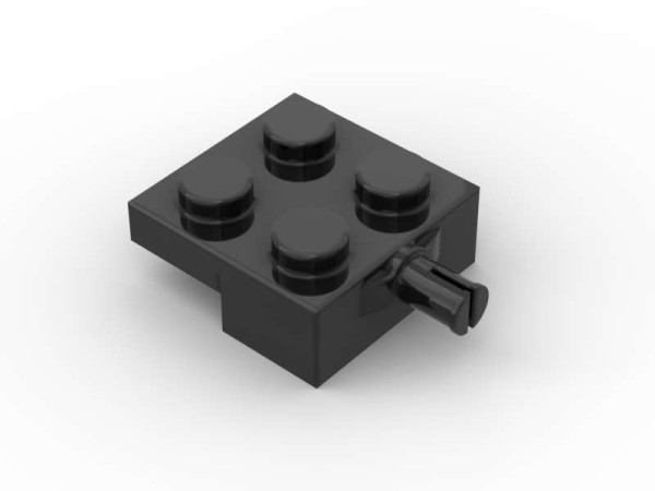 Plate modified mit Achse, 2x2 - BrickBag mit 50 Stk - black