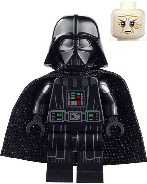 Minifigur Darth Vader - Printed Arms, Spongy Cape, White Head with Frown