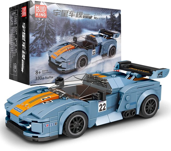 Blaugrauer Sportwagen 918 RSR inkl. Vitrine (Mould King)