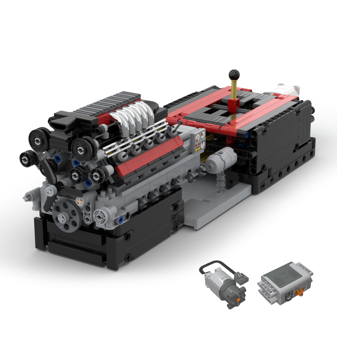 Luftgekühlter V10-Motor mit Getriebe