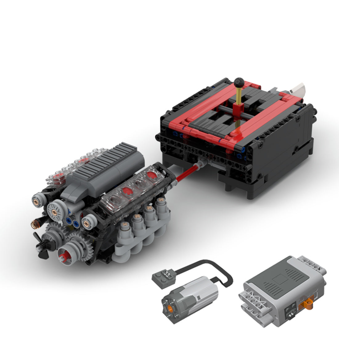 V8-Motor mit Gearbox Tech Engine