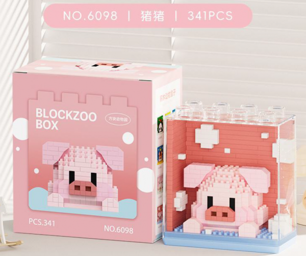 Blockzoo-Box: Schwein (diamond blocks)