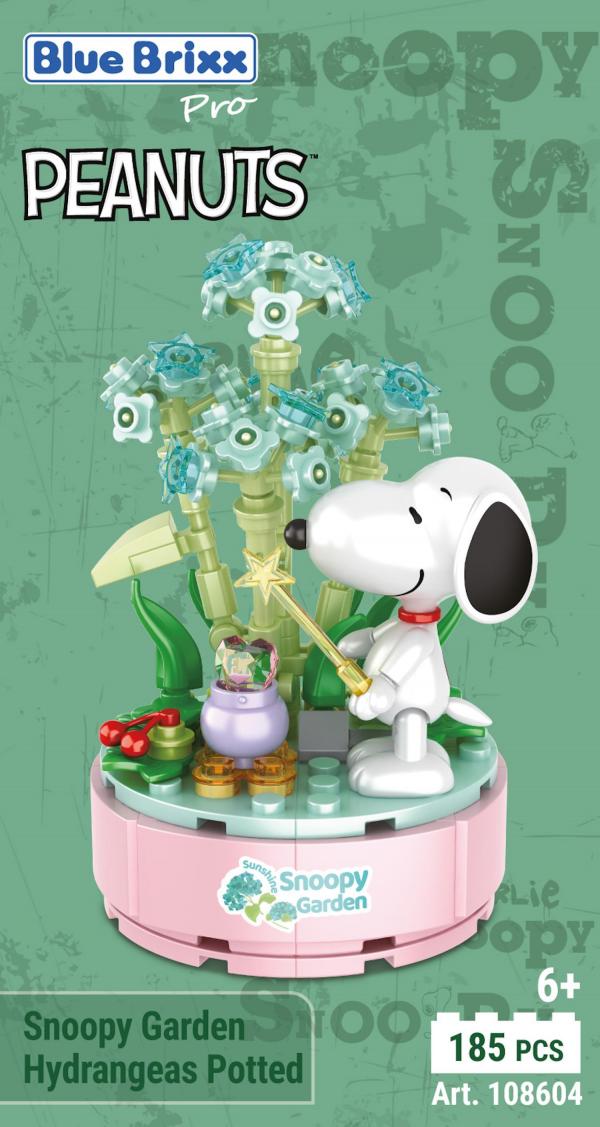 Snoopy Garten „Hortensien im Topf“