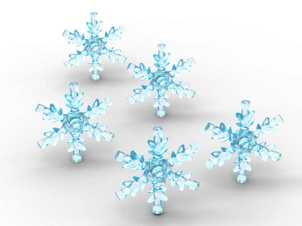 5 Stk - Snowflake - Schneeflocken - translightblue