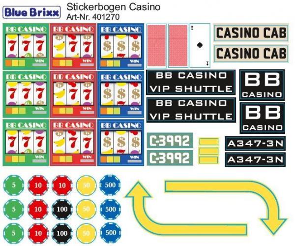 Stickerbogen Casino