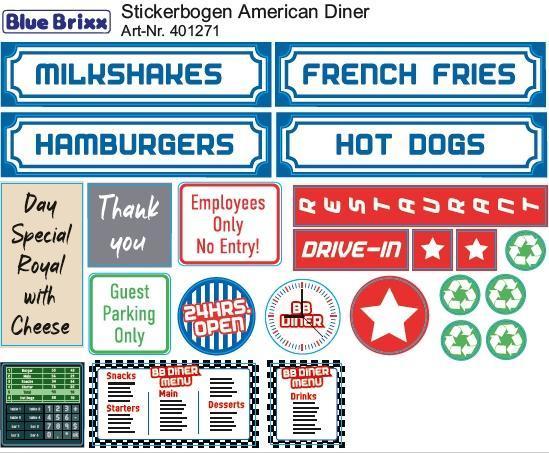 Stickerbogen American Diner