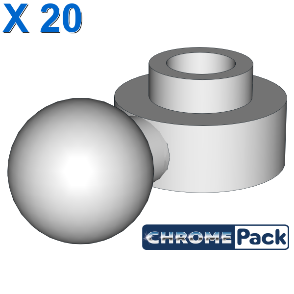 PLATE 1X1 ROUND W. BALL, 20 pcs