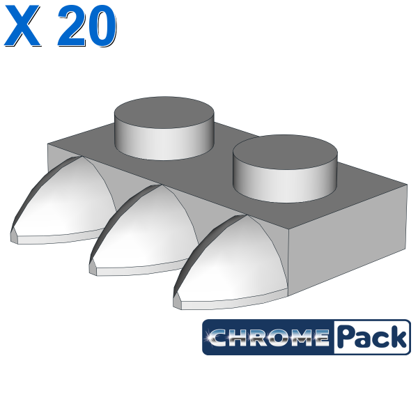 1X2 PLATE WITH 3 TEETH, 20 pcs