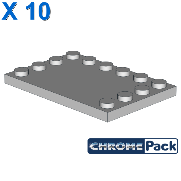 PLATE 4X6 W. 12 KNOBS, 10 pcs