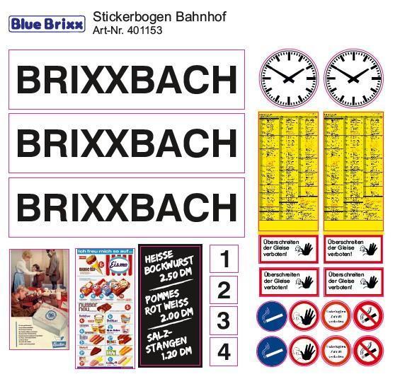 Stickerbogen Bahnhof