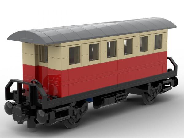 Passagierwagen mit Unterstand rot beige