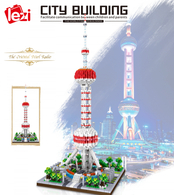 Oriental Pearl Tower, Shanghai (diamond blocks)