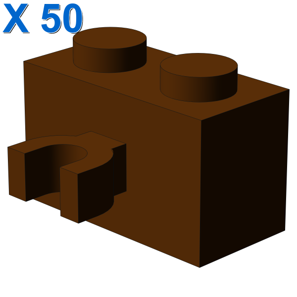 BRICK 1X2 W. HORIZONTAL HOLDER X 50