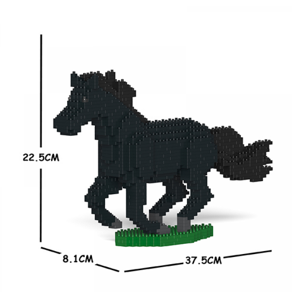 Horse black + galloping