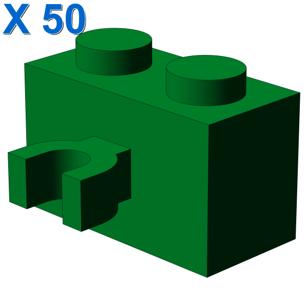 BRICK 1X2 W. HORIZONTAL HOLDER X 50