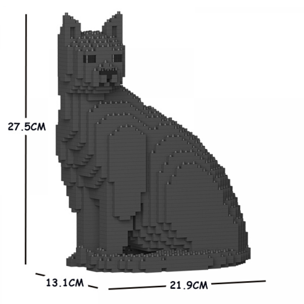 Katze sitzend + dunkelgrau