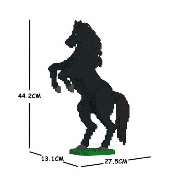 Pferd schwarz + steigend