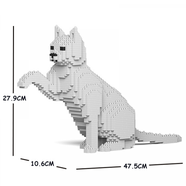 Katze weiß + gibt Pfötchen