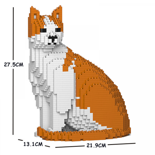 Katze  gescheckt + sitzend