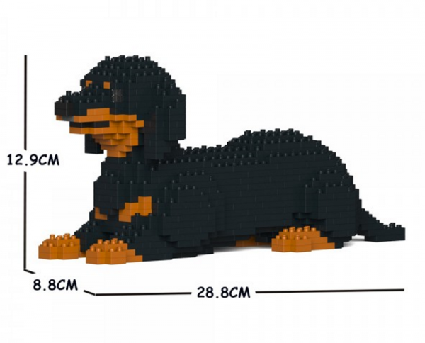 Dackel  schwarz + liegend
