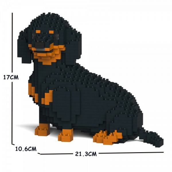 Dackel  schwarz + sitzend 2