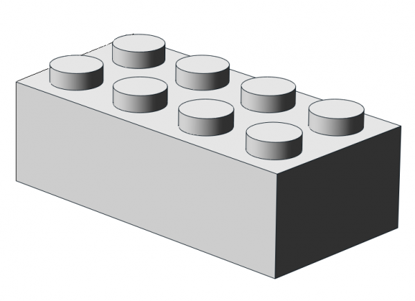 Brix 500 Stück, 2x4 Stein, Weiss