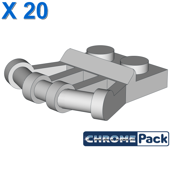 PLATE 1X2 W.Ø3.2 SHAFT 22.5 D., 20 pcs