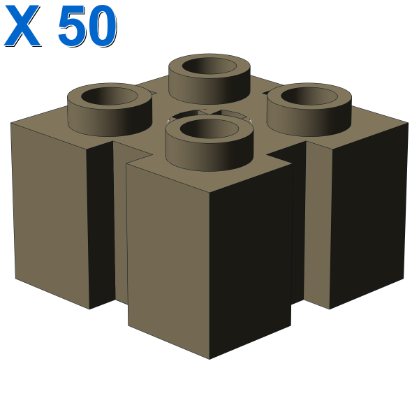 BRICK 2X2 W/GROOVE A.CR.HOLE X 50