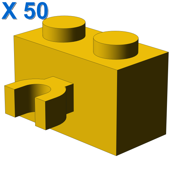 BRICK 1X2 W. HORIZONTAL HOLDER X 50