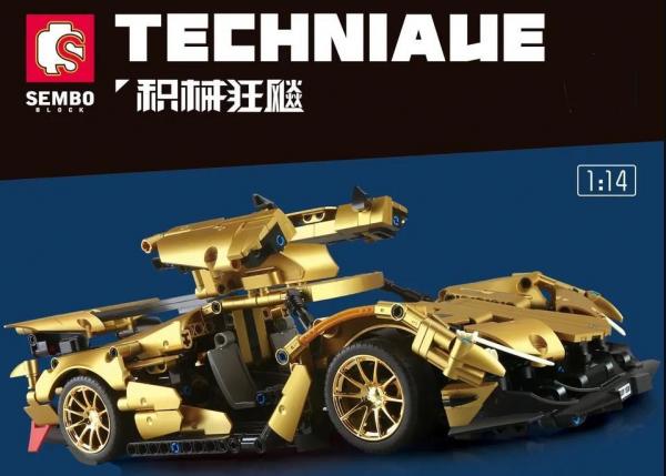 Racing car in gold