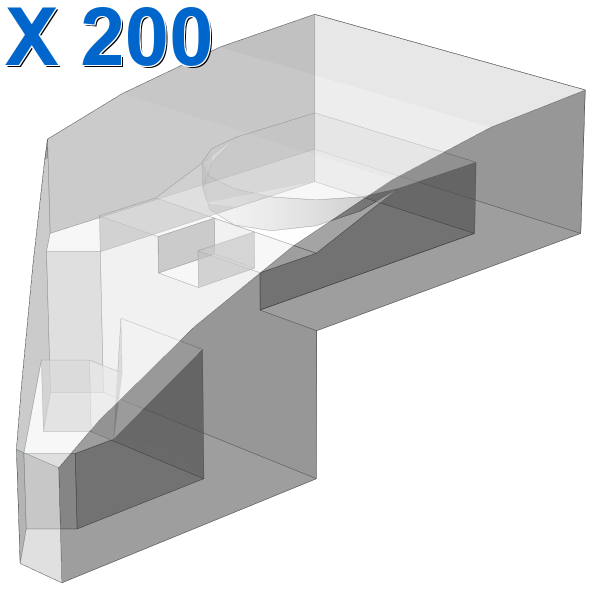 Wedge 2 x 1 with Stud Notch Right X 200