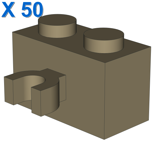 BRICK 1X2 W. HORIZONTAL HOLDER X 50