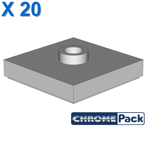 PLATE 2X2 W 1 KNOB, 20 pcs