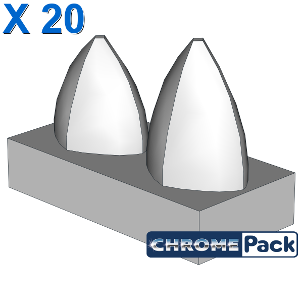 PLATE 1X2 W.2 VERTICAL TEETH, 20 pcs