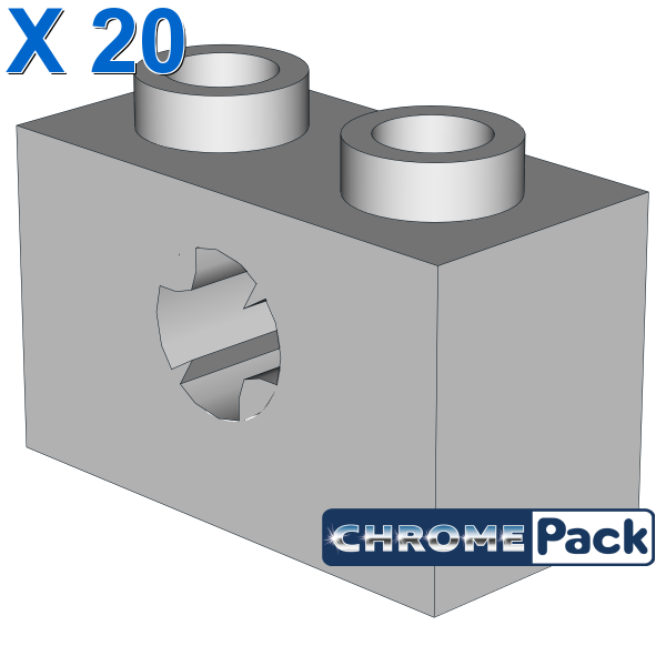 BRICK 1X2 WITH CROSS HOLE, 20 pcs