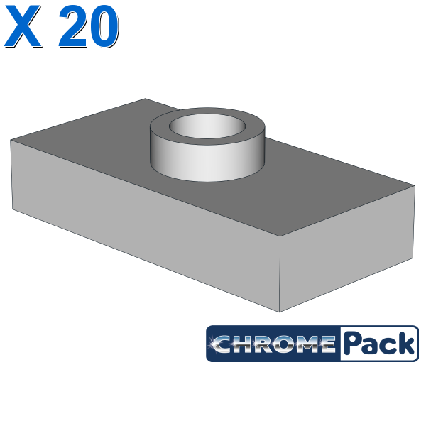 PLATE 1X2 W. 1 KNOB, 20 pcs