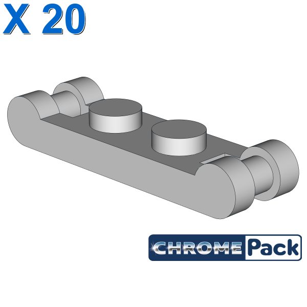 Plate 1x2 w. 2 shafts ø 3.2, 20 pcs