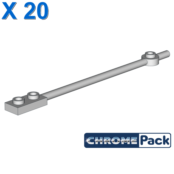 PLATE 1X2 W. SHAFT 12M, 20 pcs