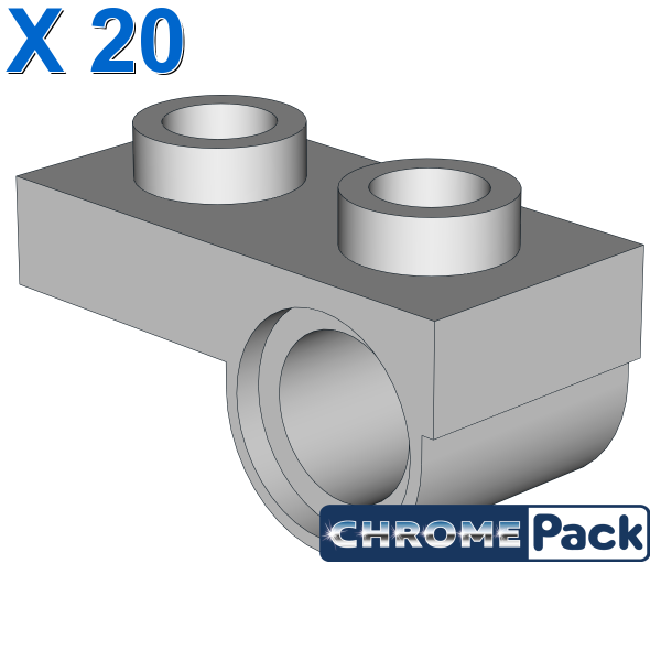 PLATE 1x2 W. HORIZONTAL HOLE Ø4,85 REV., 20 pcs