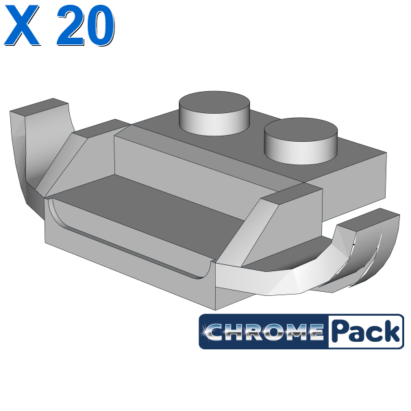 Plate 1x2 w. spoiler, 20 pcs