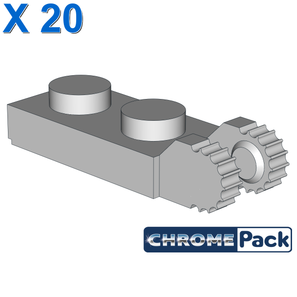 PLATE 1X2 W/FORK/VERTICAL/END, 20 pcs