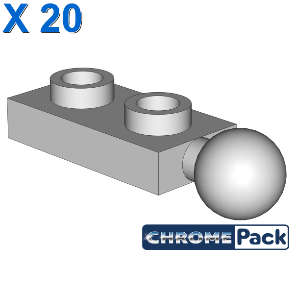 PLATE 1X2 W/5.9 BALL END, 20 pcs